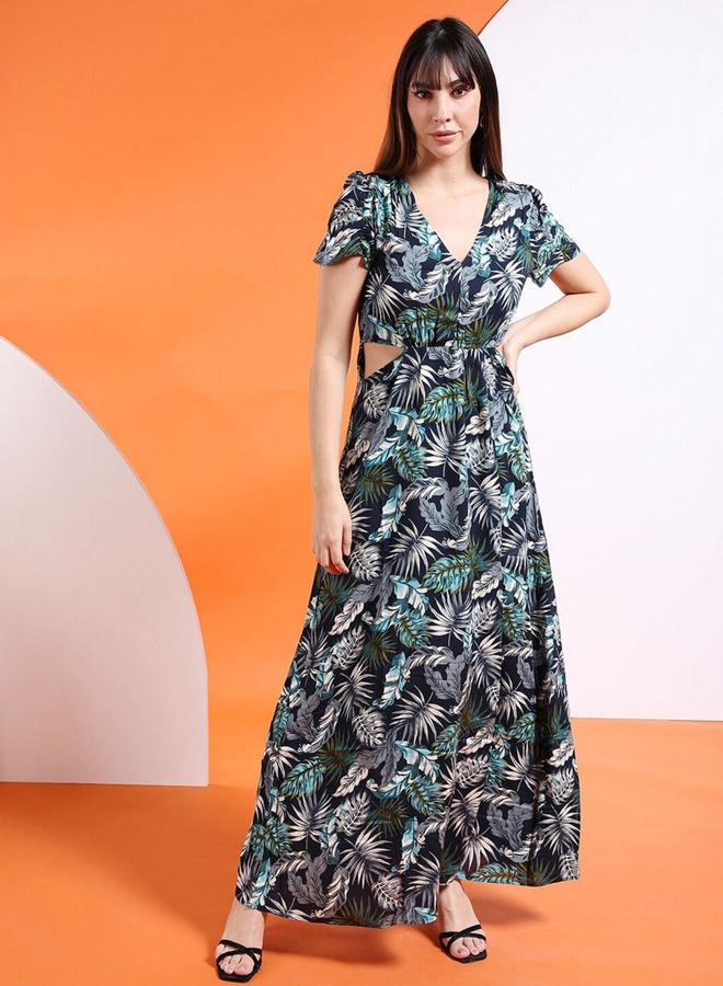 Freehand Women Multi Tropical Print Maxi Dress - Image 1