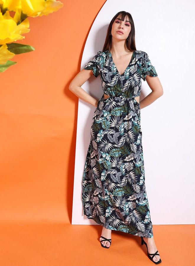 Freehand Women Multi Tropical Print Maxi Dress - Image 4