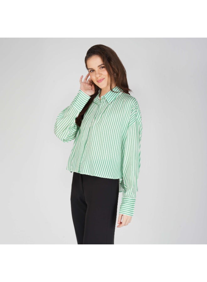 Linelle Soft Crepe Printed Ladies Shirt – Collar Neck and Full Sleeves - Image 5