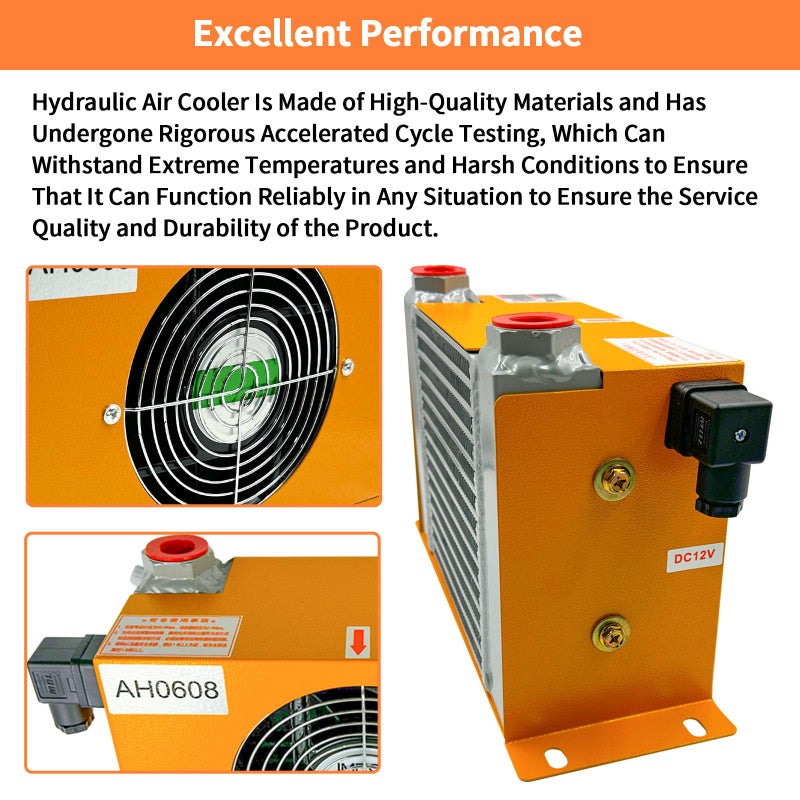CHAOHAI AH0608T-CA 12VDC Hydraulic Air Cooler Fan 60L/Min Low Noise and Power Usage Compatible with 1-2 Ton Mini Excavators, Fit for Agrotk Q12, H12, QH12, H15, Etc # AH0608T - Image 5