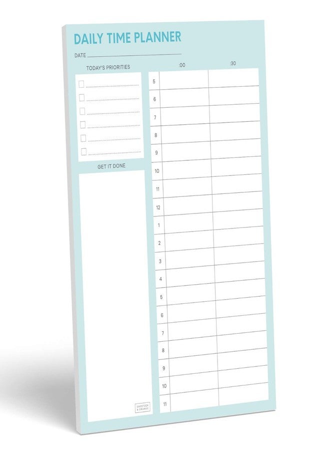 Sweetzer & Orange Time Block Planner. Undated Organizer To Do List Notepad. 7x10” Day Scheduler Productivity Task Pad. Checklist Diary, Work Journal, Appointment Pad, Daily To Do List Daybook - Image 1