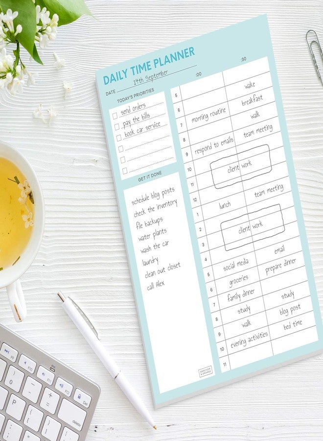 Sweetzer & Orange Time Block Planner. Undated Organizer To Do List Notepad. 7x10” Day Scheduler Productivity Task Pad. Checklist Diary, Work Journal, Appointment Pad, Daily To Do List Daybook - Image 3
