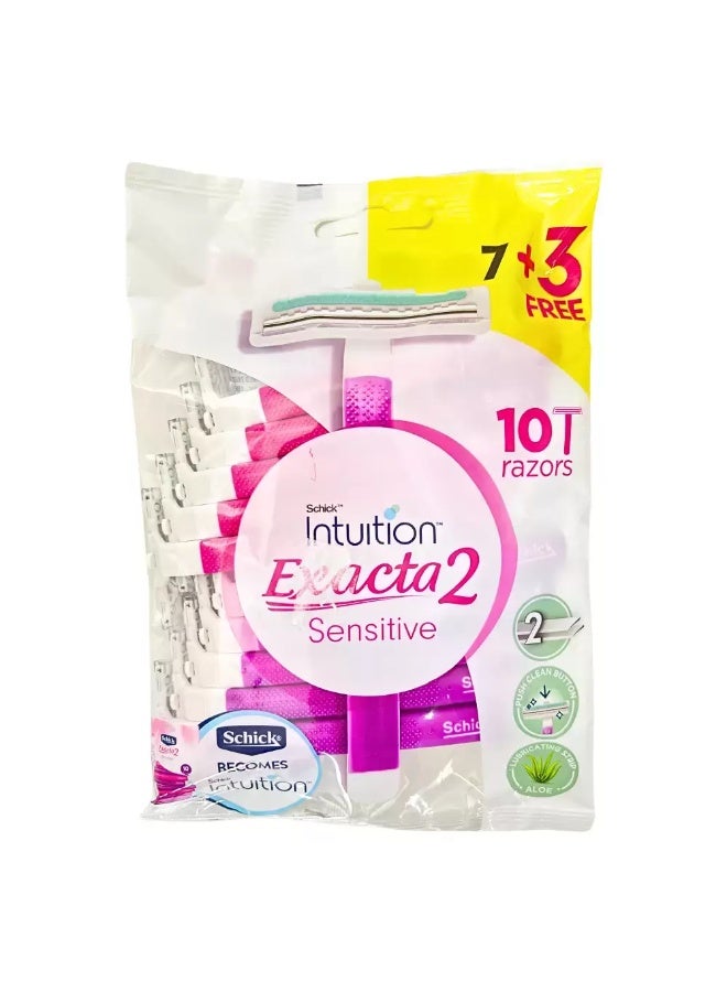 Schick Intuition Exacta2 Sensitive Razor For Women- 7+3pcs - Image 1