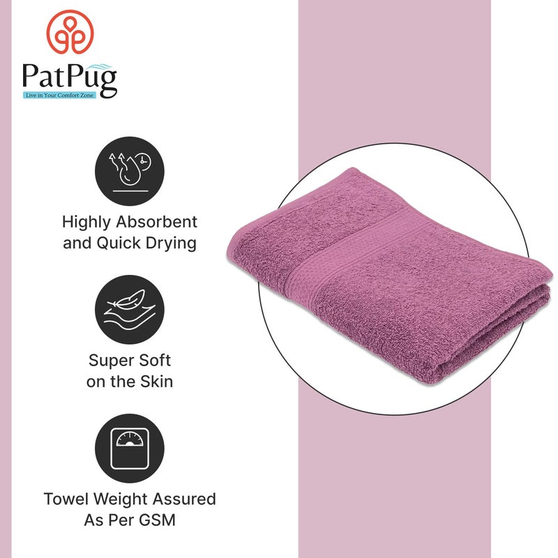 PatPug 100% Indian Ultra Soft Cotton 380 GSM Highly Absorbent, Fade Resistant Large Bath Towel (Wine Red) - Image 2