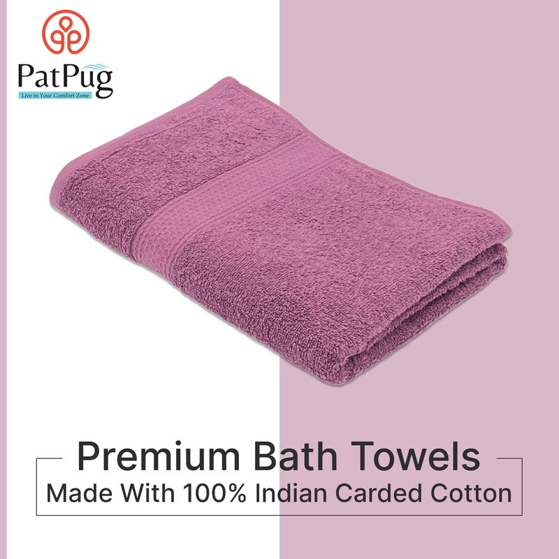 PatPug 100% Indian Ultra Soft Cotton 380 GSM Highly Absorbent, Fade Resistant Large Bath Towel (Wine Red) - Image 3