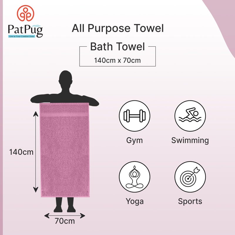 PatPug 100% Indian Ultra Soft Cotton 380 GSM Highly Absorbent, Fade Resistant Large Bath Towel (Wine Red) - Image 4