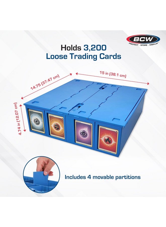 BCW Collectible Card Bin - Blue | Holds 3200 Cards | Includes 4 Dividers | Storage for Pokémon, MTG & Sports Cards - Image 3