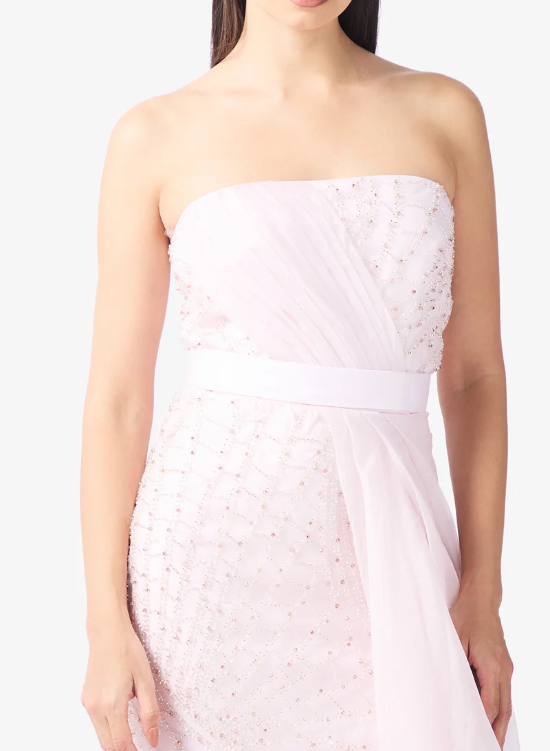 Namshi x  Off Shoulder Bead Embellished A Line Gown for Women | Best Price UAE