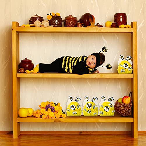Zonon 4 Pieces Honey Bee Centerpieces Honeycomb Decorations Yellow Bee Honeycomb Table Centerpieces with Sunflower Stickers for Bee Day Gender Reveal Birthday Party Decoration - Image 5