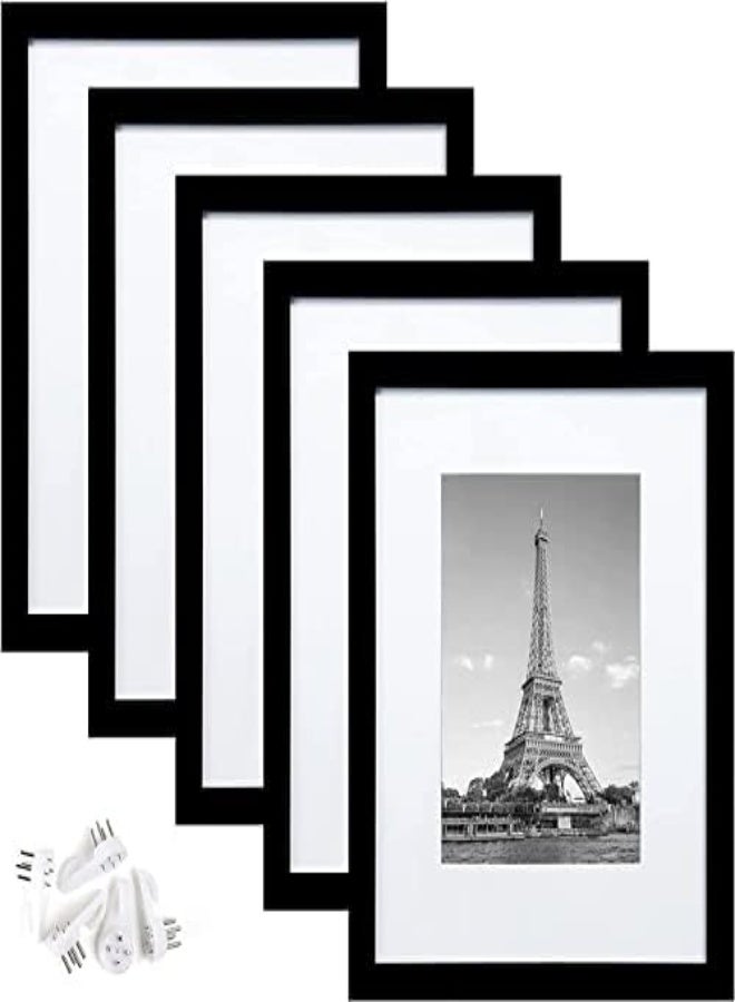 AKDC Mixde 8X10 Picture Frame Set Of 5,Display Pictures 5X7 With Mat Or 8X10 Without Mat,Wall Gallery Photo Frames,Black (8X10In) - Image 2