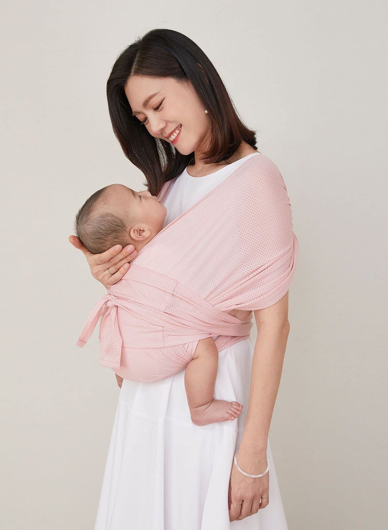 SOLARAE Baby Wrap Carrier for Newborn, Hassle-Free Moisture Wicking and Breathable Infant Sling, Perfect for Newborn Babies to 44 lbs Toddlers (Pink, L) - Image 3