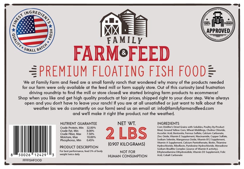 FAMILY FARM AND FEED | Premium Floating Fish Food | Pond and Lake | Pellets | 2 Pounds - Image 2