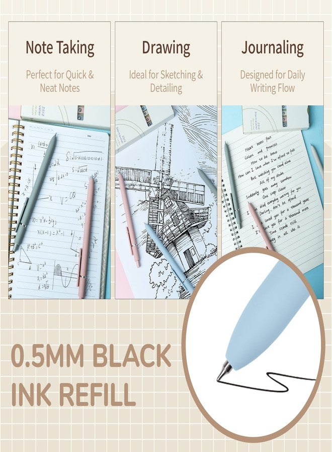 YOXMJDB Gel Pens, 0.5mm Fine Point Smooth Writing Japanese Cute Pens, High-End Series Black Ink Pens for Journaling Note Taking, School Office Supplies for Women Men (5 Pcs Morandi) - Image 4