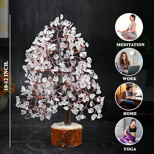 HindCraft Clear Quartz Feng Shui Tree | Healing & Positive Energy Crystal Tree for Home & Office | Artificial Plant for Decoration | Unique Gift for Men & Women – Birthday & Marriage Gifts - Image 3