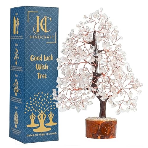HindCraft Clear Quartz Feng Shui Tree | Healing & Positive Energy Crystal Tree for Home & Office | Artificial Plant for Decoration | Unique Gift for Men & Women – Birthday & Marriage Gifts - Image 1