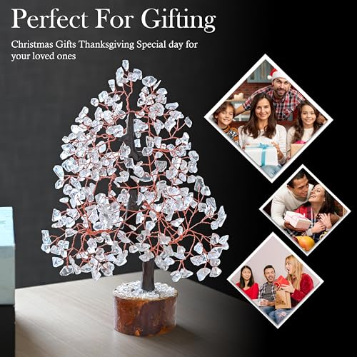 HindCraft Clear Quartz Feng Shui Tree | Healing & Positive Energy Crystal Tree for Home & Office | Artificial Plant for Decoration | Unique Gift for Men & Women – Birthday & Marriage Gifts - Image 4