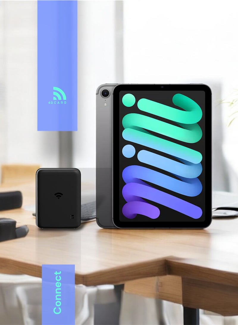 4GCARD1624 Portable Wi-Fi Router / 4100mAh / 10 Connected Devices / Travel /4G / LTE Home & Outdoor Portable Router for Office and Home Black color image 6