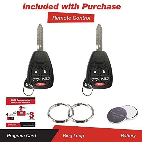 KeylessOption 2X Keyless Entry Remote Key Fob for Chrysler Sebring (OHT692427AA, OHT692713AA) - Image 2