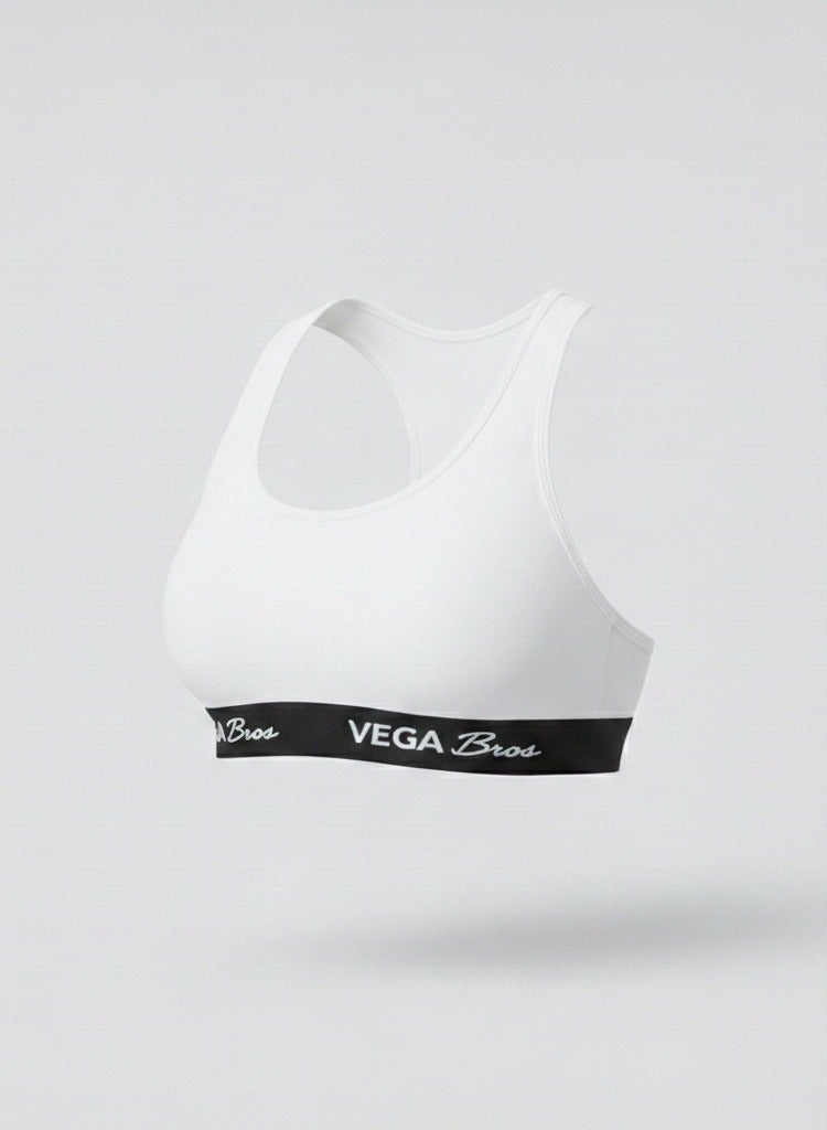 Cottonil VEGA Bra Women's Sports Padded Bra, Racerback Style - White - Image 3