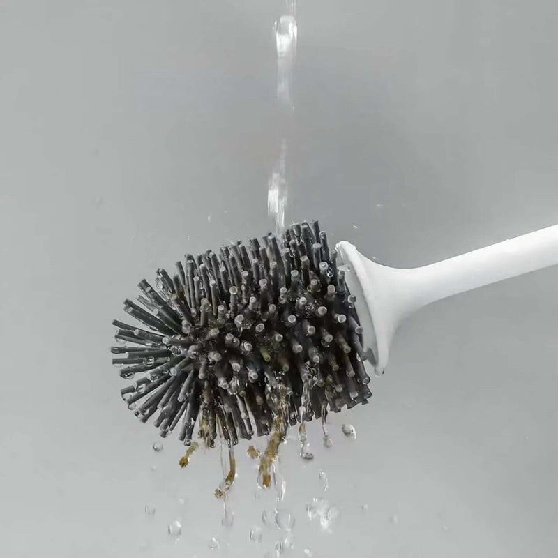 Toilet Brush and Holder Set with Wooden Handle – Bathroom Toilet Cleaning Brush with Storage Holder, Long Handle Toilet Bowl Brush for Everyday Bathroom Cleaning - Image 4