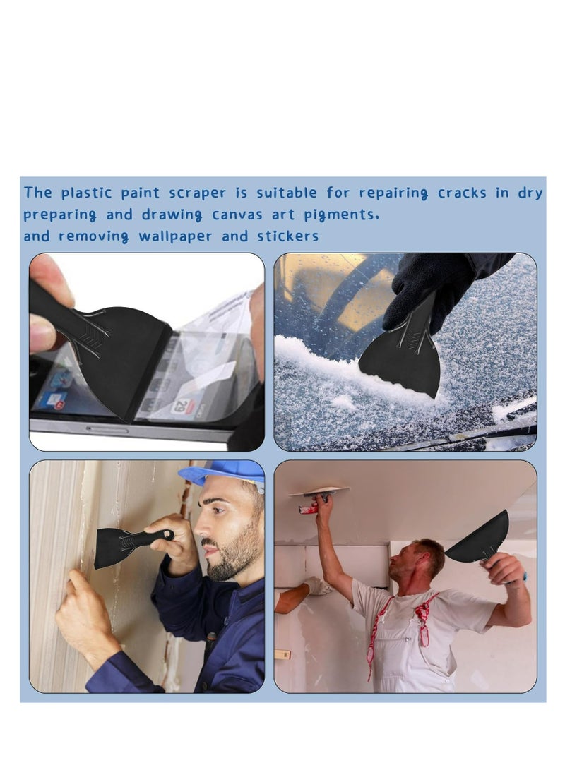 6-Piece Plastic Putty Knife Set - Flexible Scraper Tools for Spackling, Patching, and Painting Wood or Walls - Image 4