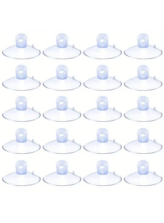 20pcs Strong Suction Cup Hooks For Glass Wall Window Mounted Transparent Mushroom Head - Image 1