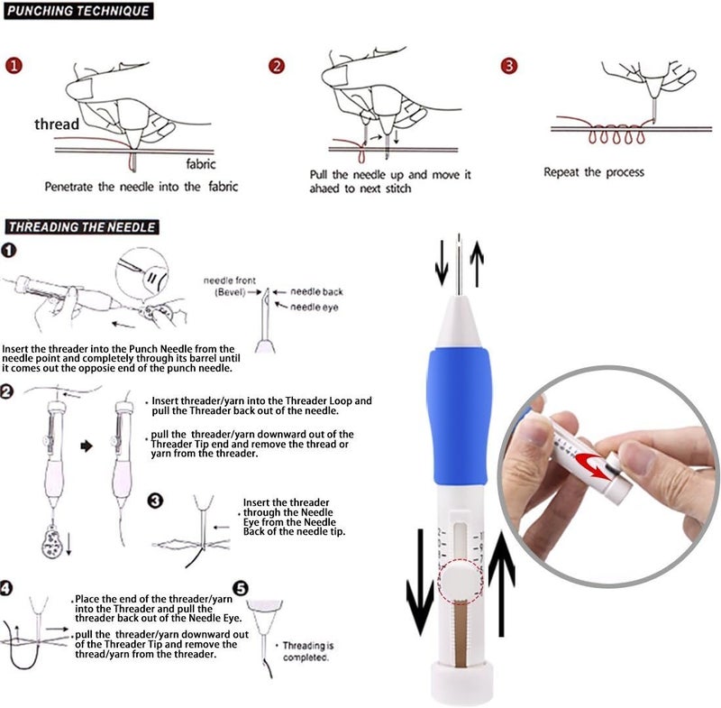 Islmlisa Magic Embroidery Pen Set - Punch Needles for Embroidery Threaders DIY Sewing - Image 4