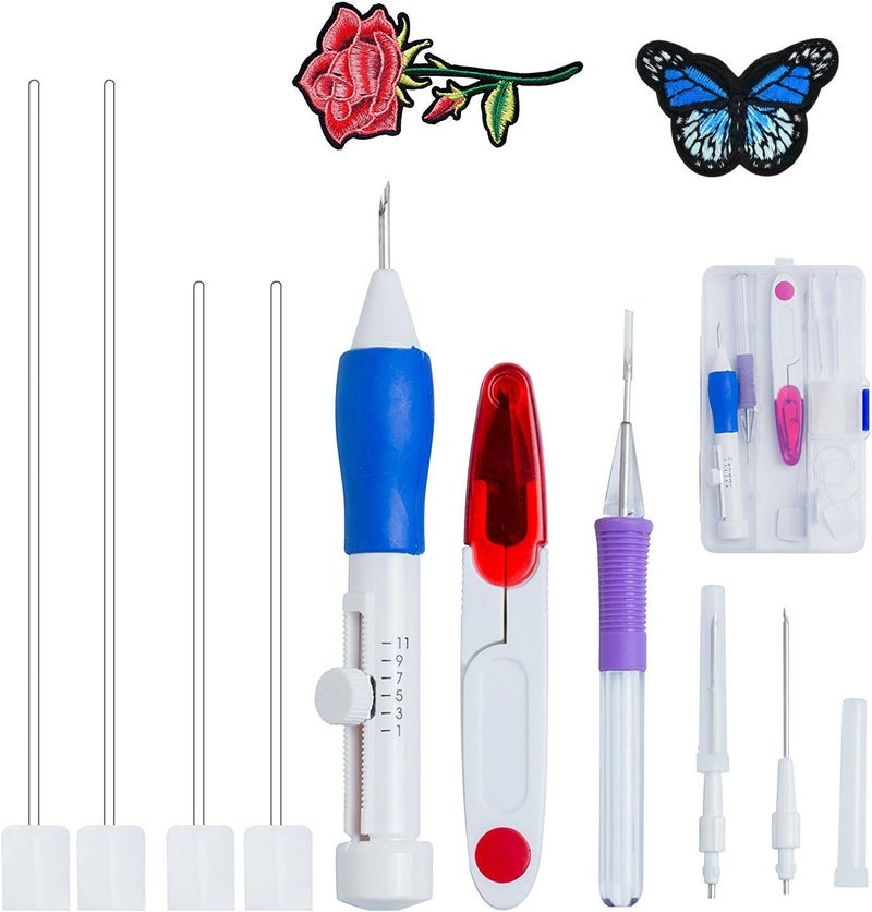 Islmlisa Magic Embroidery Pen Set - Punch Needles for Embroidery Threaders DIY Sewing - Image 1