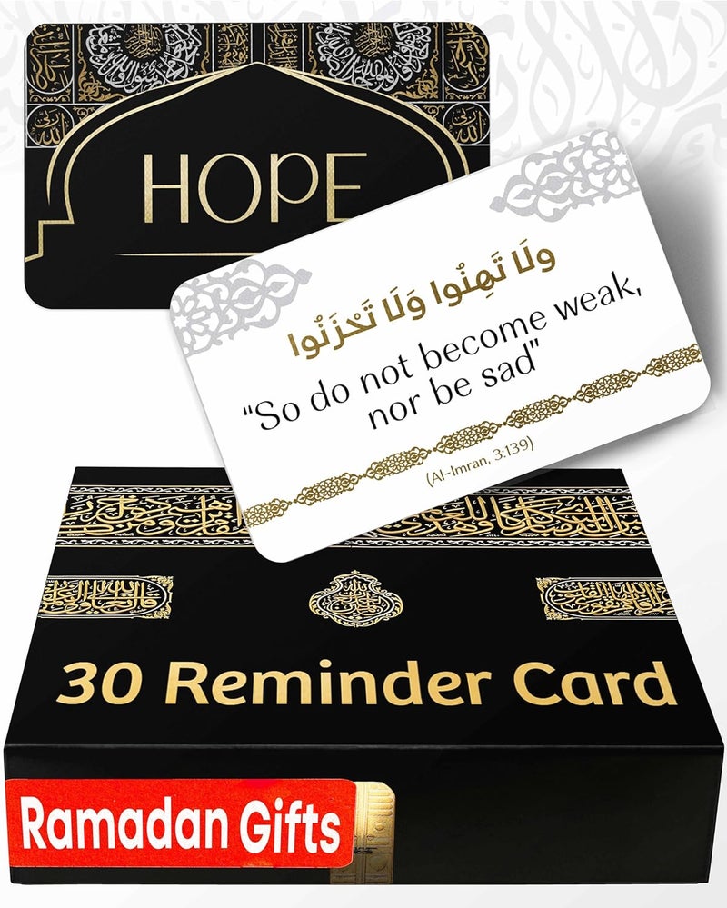 OLEEK ramadan gifts islamic quranic verses cards (30 Daily Reminders) - islamics gift for women - muslim gifts for men - decorations for home 2026 - ramadan dua cards - eid gift islamics decor - Image 1