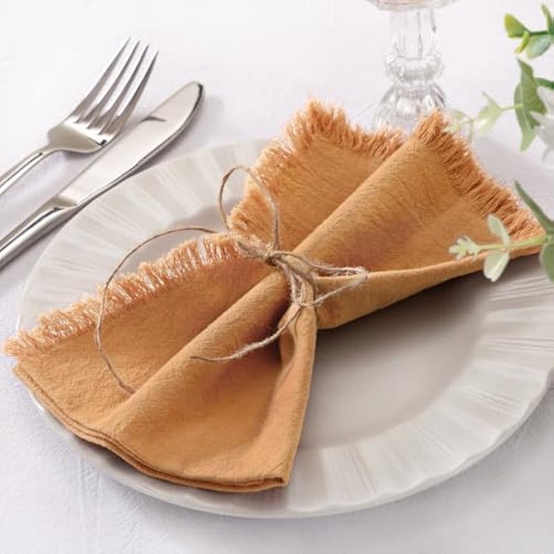 سوكومي مناديل قماشية من الكتان بنمط الكراميل لعيد الفصح والربيع، مجموعة من 10 قطع مقاس 17 انش × 17 انش لحفلات الزفاف وحفلات استقبال المولود الجديد واعياد الميلاد وتزيين الطاولة - Image 1