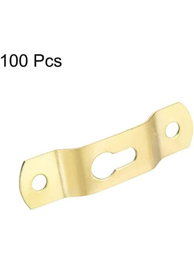 ألواح تعليق ثقب المفتاح الذهبي 49 مم × 13 مم مع مسامير لإطارات الصور 100 قطعة - Image 4