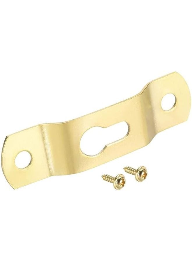 ألواح تعليق ثقب المفتاح الذهبي 49 مم × 13 مم مع مسامير لإطارات الصور 100 قطعة - Image 1