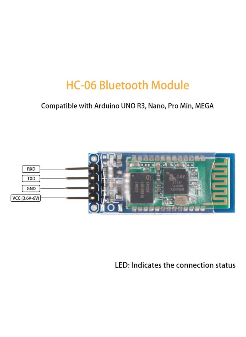 Generic - HC-06 RS232 4 Pin Wireless Bluetooth Serial Transceiver Module Bi-Directional Serial for Arduino | Supports Slave and Master Mode - Image 1