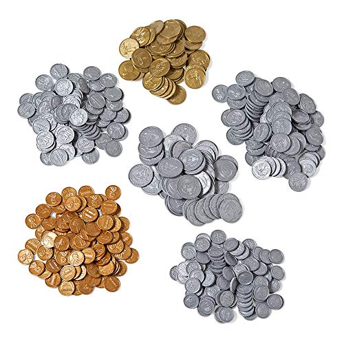 hand2mind Fake Money Coin Kit, Detailed Fake Coins, Prop Money, Toy Money, Play Money for Kids, Realistic Money, Pretend Money for Kids Learning, Play Money Set, Plastic Coins (Set of 500 Coins) - Image 5