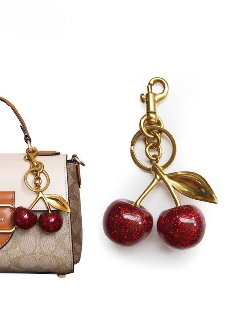 Cherry Bag Charm Purse Charms Keychain- Car Cherry Accessories Bag Accessory keychians Gifts for Women Purses Bags Handbags Wallets Backpacks - Image 1