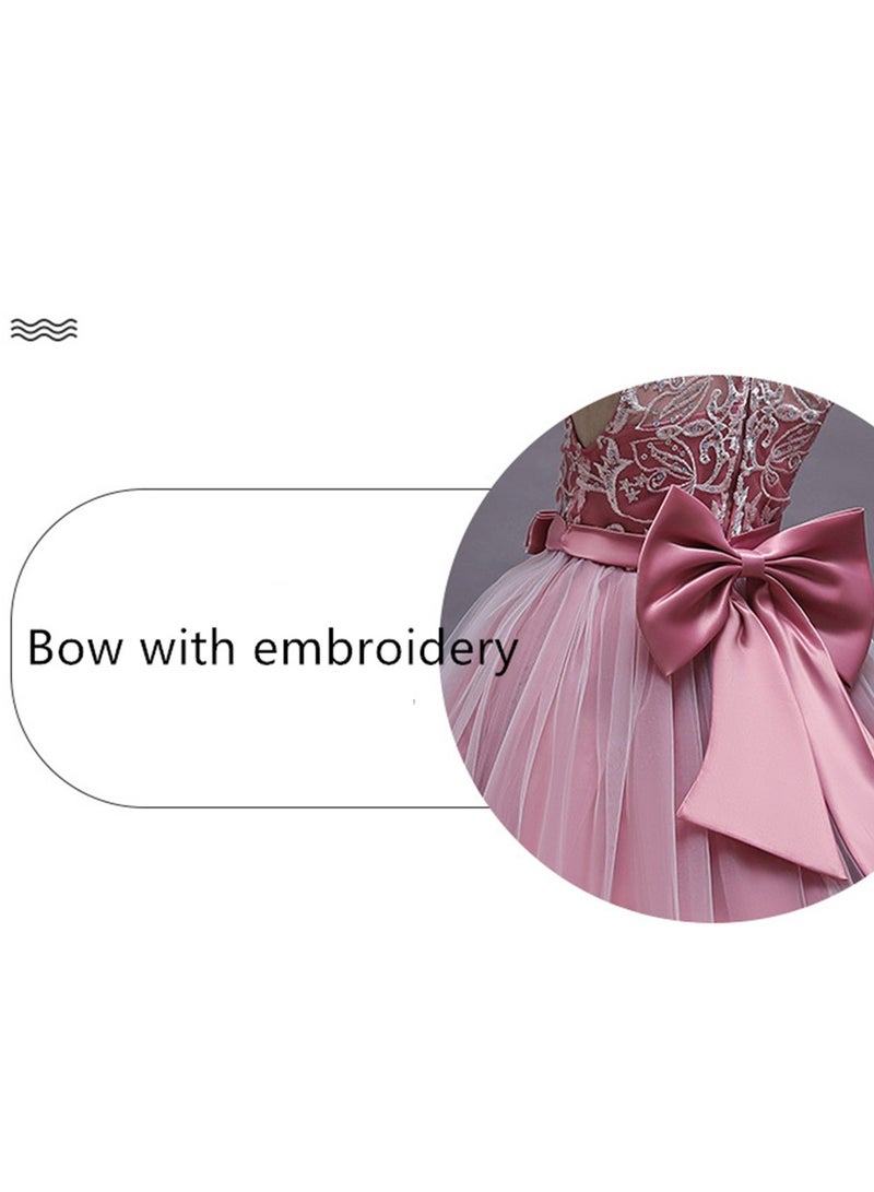 Girls Dress Sleeveless Mesh Performance Host Princess Dress Costumes - Image 5