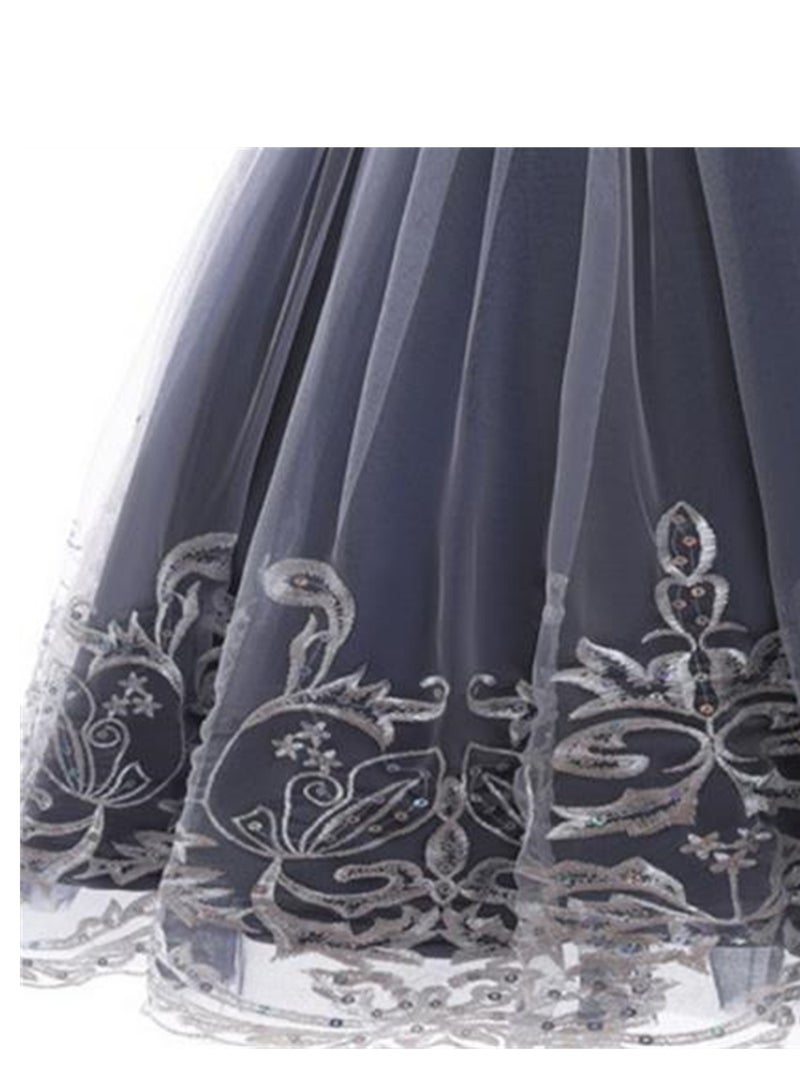 Girls Dress Sleeveless Mesh Performance Host Princess Dress Costumes - Image 2