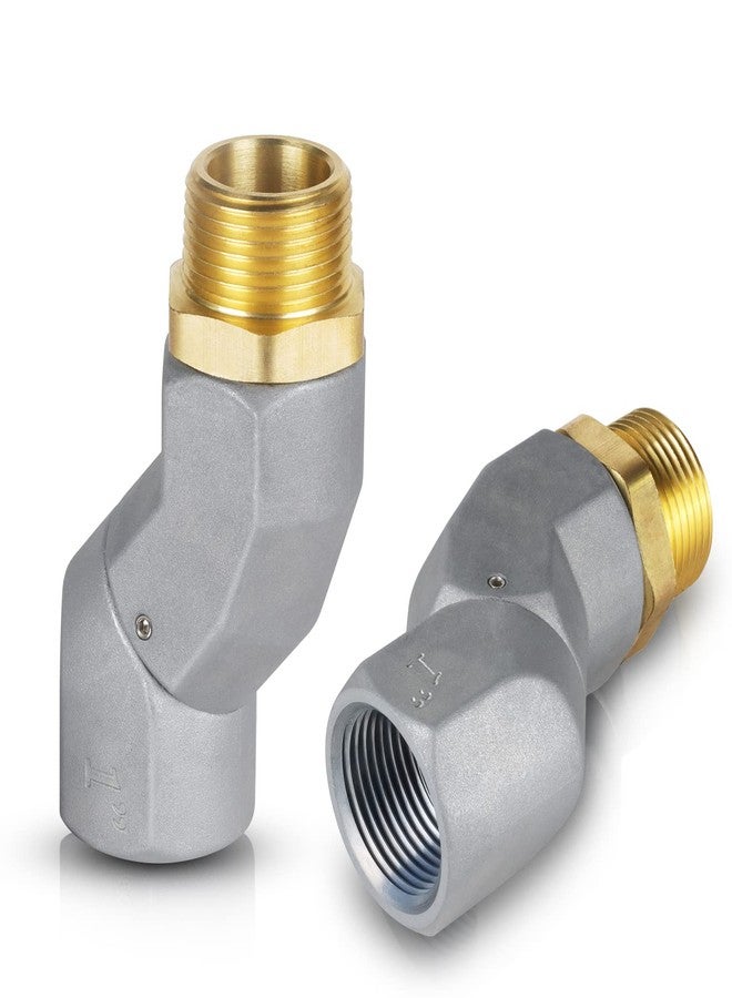 HLOGREE (1" NPT, 2PCS) Fuel Hose Swivel 360 Rotating Connector for Fuel Transfer Pump Fuel Nozzle Multi Plane Fuel Plane Swivel,Fuel Pump Tank Hose Swivel for Transfer Diesel Gasoline Kerosene - Image 1