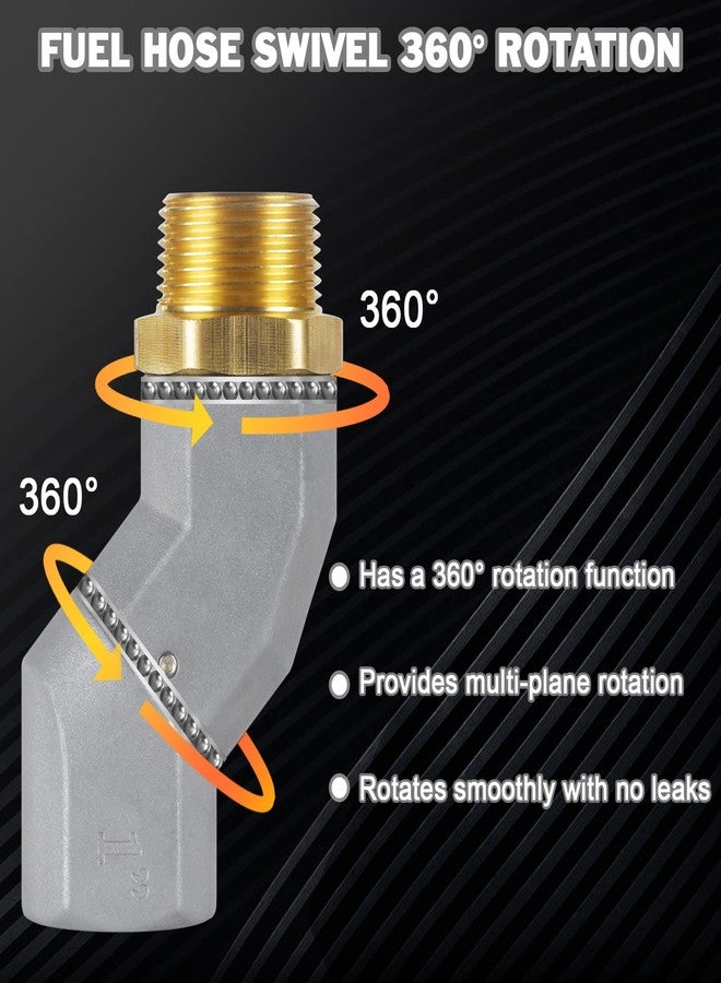 HLOGREE (1" NPT, 2PCS) Fuel Hose Swivel 360 Rotating Connector for Fuel Transfer Pump Fuel Nozzle Multi Plane Fuel Plane Swivel,Fuel Pump Tank Hose Swivel for Transfer Diesel Gasoline Kerosene - Image 3