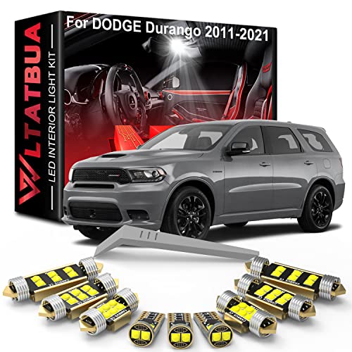 WLTATBUA 17pieces LED Interior Light Kit Package Replacement for Dodge Durango 2011 to 2014 2015 2016 2017 2018 2019 2020 2021 2022, Super Bright 6000K White License Plate Bulbs + Install Tool - Image 1