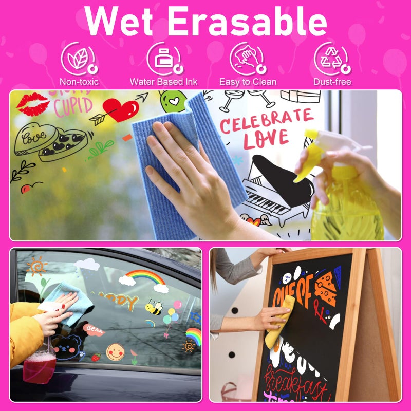 GOTIDEAL Window Markers for Glass Washable,Jumbo Chalk Markers for Blackboard,Car Marker for Auto,Chalkboard,Mirror,Calendar,School Painting,18 Colors Car Paint Marker with Metallic Colors(10mm) - Image 4