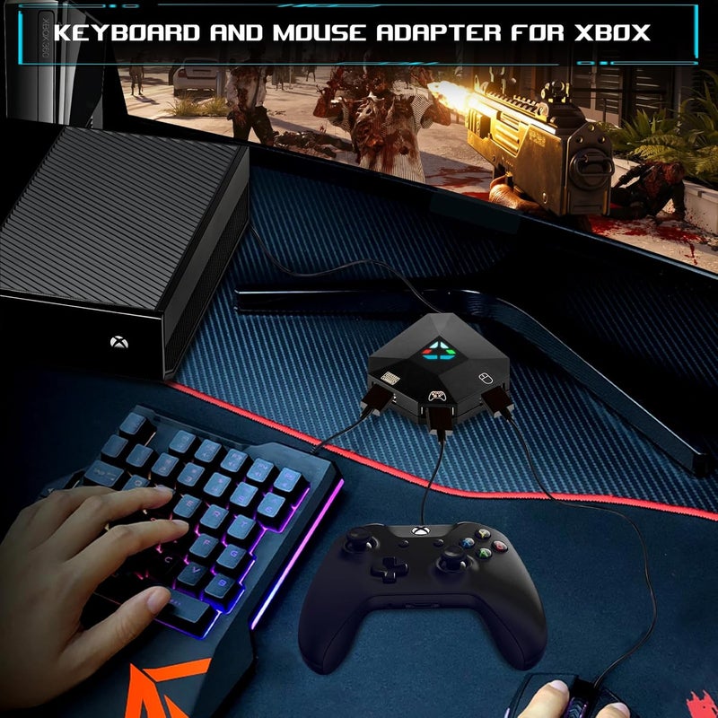 arVin Keyboard and Mouse Adapter for Nintendo Switch/PS4/PS3/Xbox One/Xbox 360 Consoles, Switch Adapter Support Custom Mapping & Mouse Sensitivity Adjustment, Wired Keyboard and Mouses Converter - Image 5