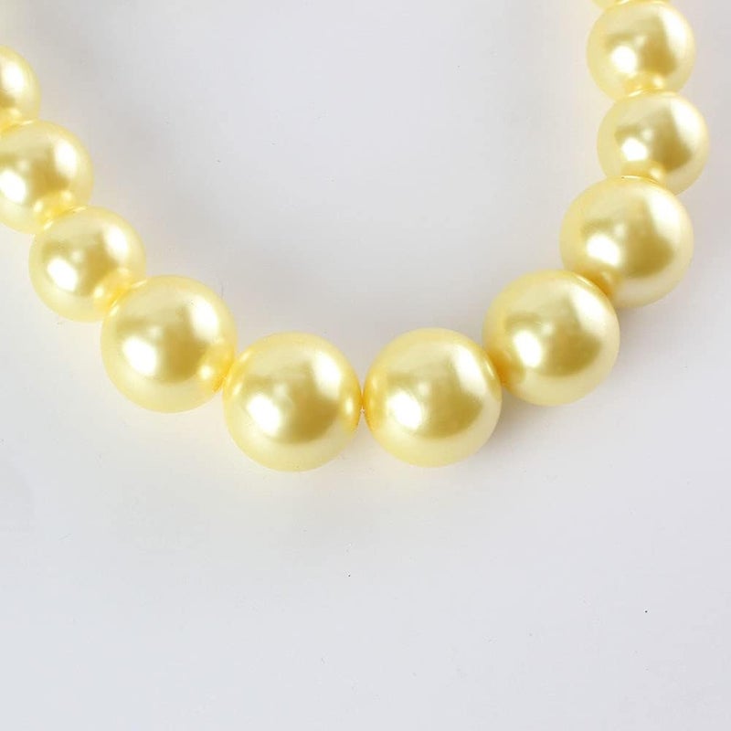 KOSMOS-LI Large Style Big Imitate Pearl Strand Choker Necklace With Earrings Set - Image 3