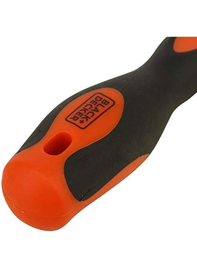 BLACK+DECKER 5 X 100Mm Steel Slotted Scredriver With Bimaterial Handle Orange Black Bdht62298 2 Years Warranty  - Image 4