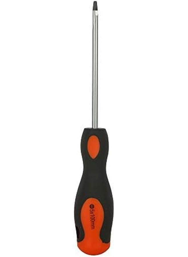 BLACK+DECKER 5 X 100Mm Steel Slotted Scredriver With Bimaterial Handle Orange Black Bdht62298 2 Years Warranty  - Image 2