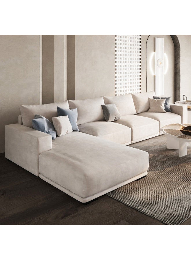 Al Home 5 Seater L-shape Sofa Linen 300x180x90x88 Cm - Beige - Image 4