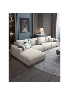 Al Home 5 Seater L-shape Sofa Linen 300x180x90x88 Cm - Beige  - Image 1