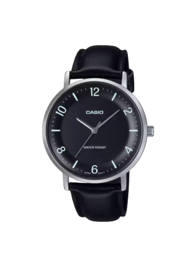 ساعة يد جلدية بعقارب MTP-VT03L-1BDF للرجال