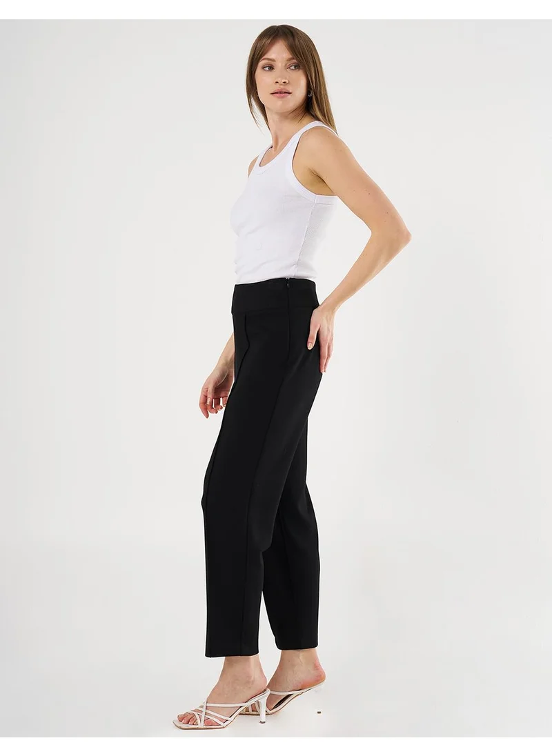Kayra Piped Scuba Pants Black