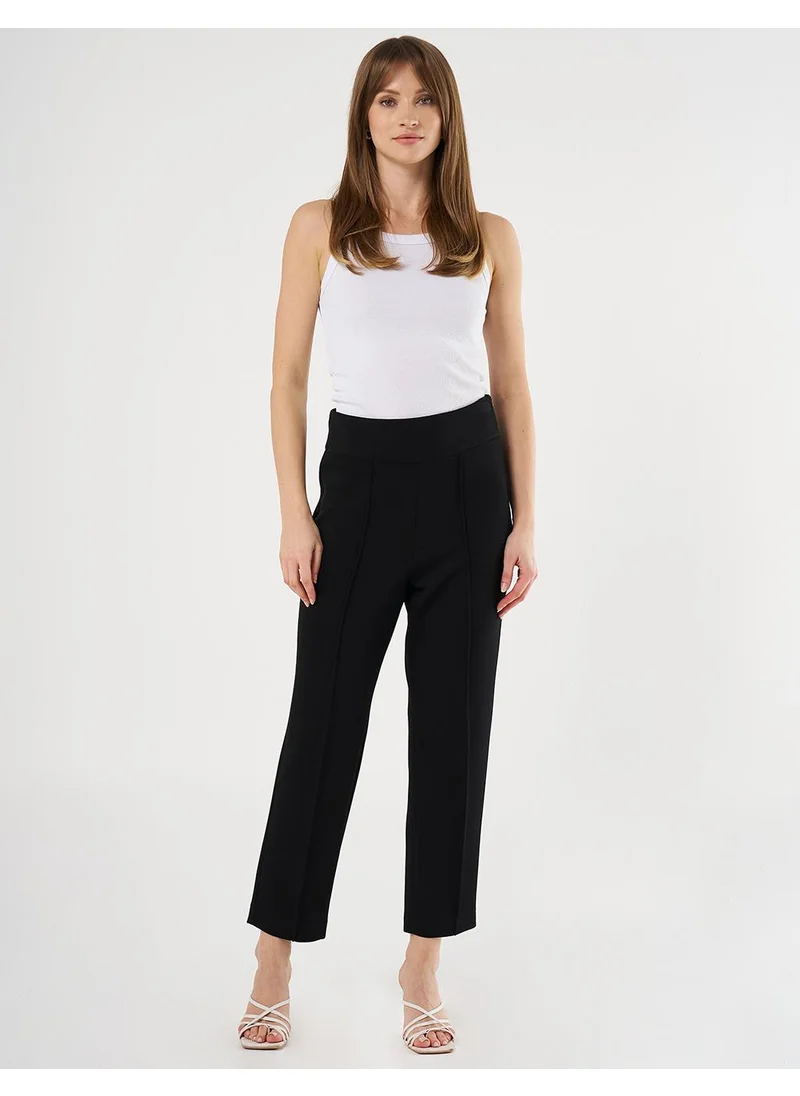 Kayra Piped Scuba Pants Black